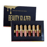 VVip BEAUTY GLAZED 6pcs/Set Liquid Lipstick Lip Gloss Professional Makeup Matte Lipstick Lip Kit Long Lasting Cosmetic Maquiagem