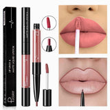 16 Color 2 in 1 Liquid Lipstick Matte Red Lip Long Lasting Waterproof Make Up Mate Lip Stick Nude Pink Lips Liner Pencil Gloss