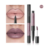 16 Color 2 in 1 Liquid Lipstick Matte Red Lip Long Lasting Waterproof Make Up Mate Lip Stick Nude Pink Lips Liner Pencil Gloss
