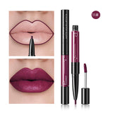 16 Color 2 in 1 Liquid Lipstick Matte Red Lip Long Lasting Waterproof Make Up Mate Lip Stick Nude Pink Lips Liner Pencil Gloss