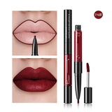 16 Color 2 in 1 Liquid Lipstick Matte Red Lip Long Lasting Waterproof Make Up Mate Lip Stick Nude Pink Lips Liner Pencil Gloss
