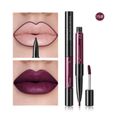 16 Color 2 in 1 Liquid Lipstick Matte Red Lip Long Lasting Waterproof Make Up Mate Lip Stick Nude Pink Lips Liner Pencil Gloss