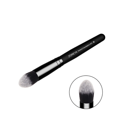ZOREYA Brand women pointed foundation makeup brushes  Kabuki Make Up Tool wooden Handle Synthetic Brush