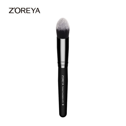 ZOREYA Brand women pointed foundation makeup brushes  Kabuki Make Up Tool wooden Handle Synthetic Brush