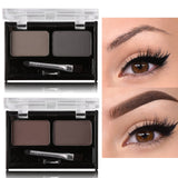 Brand Double Color Eyebrow Powder Makeup Palette Natural Brown Eye Brow Enhancers 3D Eye Brows Shadow Cake Beauty Kit with Brush