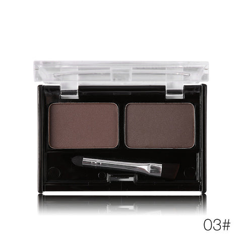 Brand Double Color Eyebrow Powder Makeup Palette Natural Brown Eye Brow Enhancers 3D Eye Brows Shadow Cake Beauty Kit with Brush